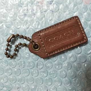 中古 COACH チャーム ブラウン   茶色 タグ キーホルダー コーチ(キーホルダー)