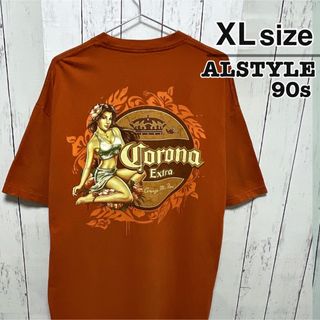 VINTAGE - ALSTYLE　90s　Tシャツ　XL　テラコッタ　コロナビール　USA古着