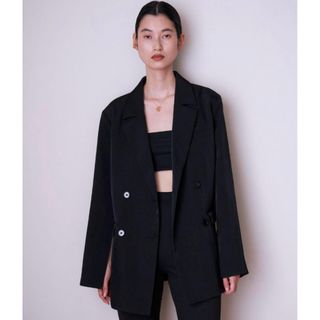 ENOF twill slit jacket black