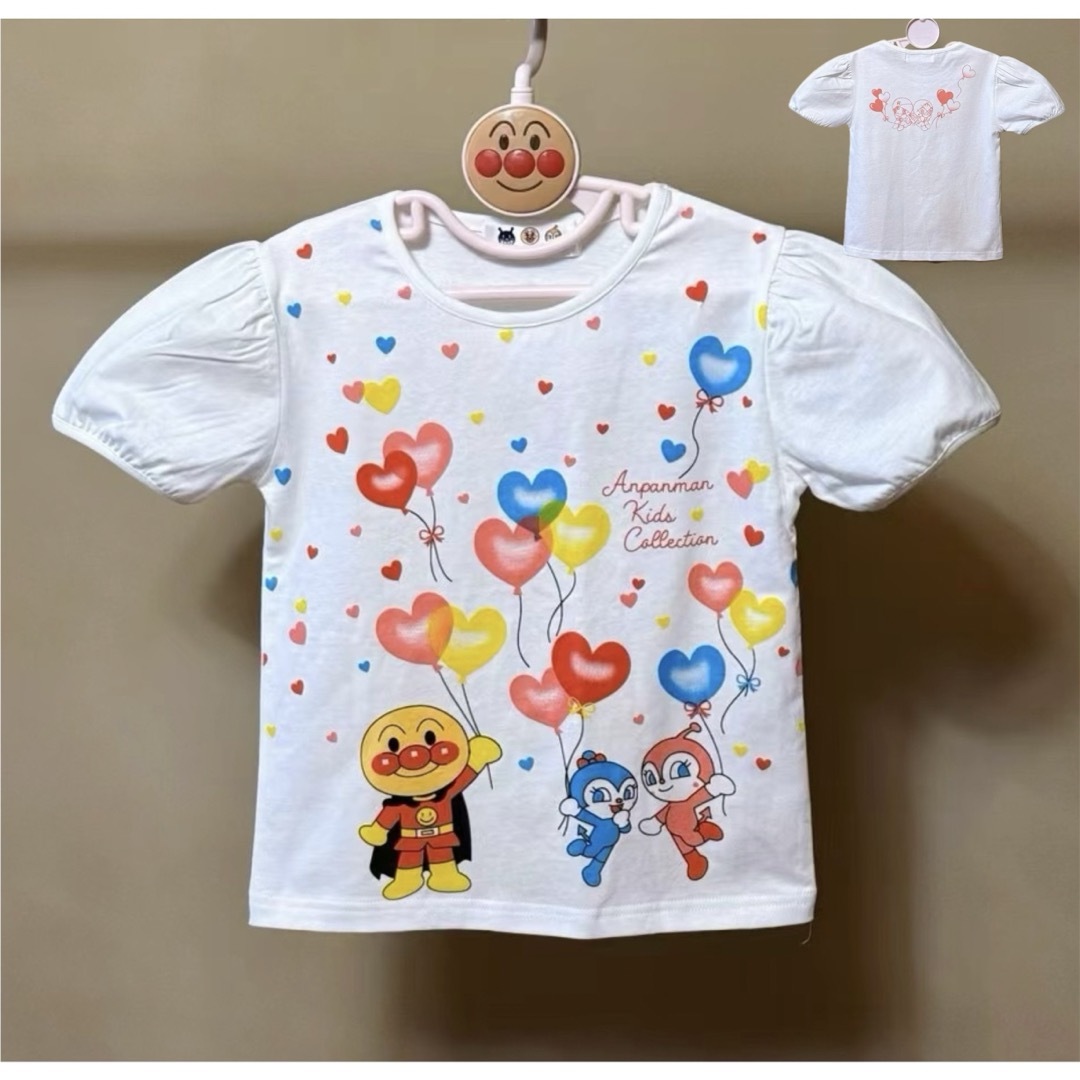 【新品】アンパンマン　ドキンちゃん　コキンちゃん　子供Tシャツ　半袖　100 キッズ/ベビー/マタニティのキッズ服女の子用(90cm~)(Tシャツ/カットソー)の商品写真