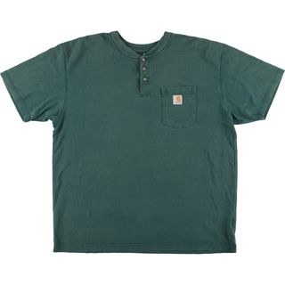 カーハート(carhartt)の古着 カーハート Carhartt ヘンリーネック 半袖 ワンポイントロゴポケットTシャツ メンズXL /eaa410235(Tシャツ/カットソー(半袖/袖なし))