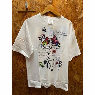 スカラー(ScoLar)のスカラー　142707：Re:カラフルなキノコとうさぎのぬいぐるみTシャツ(Tシャツ(半袖/袖なし))