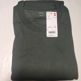 ユニクロ(UNIQLO)の▲ ユニクロ　ソフトタッチクルーネックT　Dark Green 長袖 L(Tシャツ/カットソー(七分/長袖))