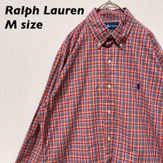 ラルフローレン(Ralph Lauren)のラルフローレン　長袖シャツ　ボタンダウン　チェック　ポニーロゴ　男女兼用　M(シャツ)