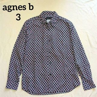 agnes b. - アニエスベー　幾何学柄シャツ　サイズ3　メンズ　希少！