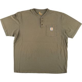 カーハート(carhartt)の古着 カーハート Carhartt ORIGINAL FIT ヘンリーネック 半袖 ワンポイントロゴポケットTシャツ メンズXL  /eaa410578(Tシャツ/カットソー(半袖/袖なし))