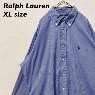 ラルフローレン(Ralph Lauren)のラルフローレン　長袖シャツ　ボタンダウン　チェック　ポニーロゴ　男女兼用　XL(シャツ)