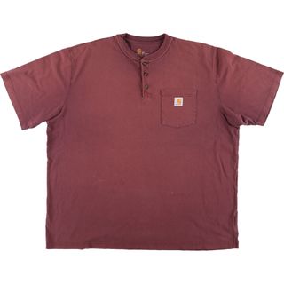 カーハート(carhartt)の古着 カーハート Carhartt ヘンリーネック 半袖 ワンポイントロゴポケットTシャツ メンズXXL  /eaa410596(Tシャツ/カットソー(半袖/袖なし))