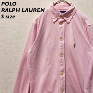 ポロラルフローレン(POLO RALPH LAUREN)のポロラルフローレン　長袖シャツ　ボタンダウン　無地　カラーポニー　男女兼用　S(シャツ)