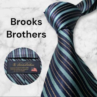 768.Brooks Brothers ネクタイ　ストライプ　アメリカ　ネイビー