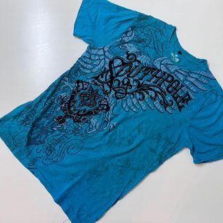 サウスポール(SOUTH POLE)のSOUTHPOLE サウスポール Tシャツ 輸入　古着　ブルー　Lサイズ　希少(Tシャツ/カットソー(半袖/袖なし))