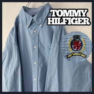 トミーヒルフィガー(TOMMY HILFIGER)のトミー ヒルフィガー チェック シャツ 極太アーム ビックサイズ 長袖 刺繍ロゴ(シャツ)