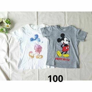 ミッキー半袖Tシャツ100、 2枚組(Tシャツ/カットソー)