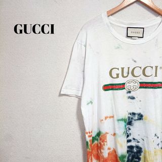 グッチ(Gucci)の【入手困難】グッチ Tシャツ タイダイ デカロゴ ダメージ加工 17AW メンズ(Tシャツ/カットソー(半袖/袖なし))