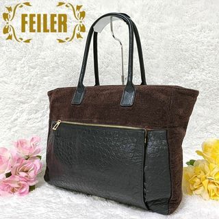 フェイラー(FEILER)の【美品】FEILER フェイラー トートバッグ スエード レザー 底鋲 A4収納(トートバッグ)