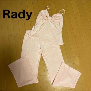 レディー(Rady)のRady レディー リボン ベロア キャミセットアップ ピンク ルームウェア(ルームウェア)