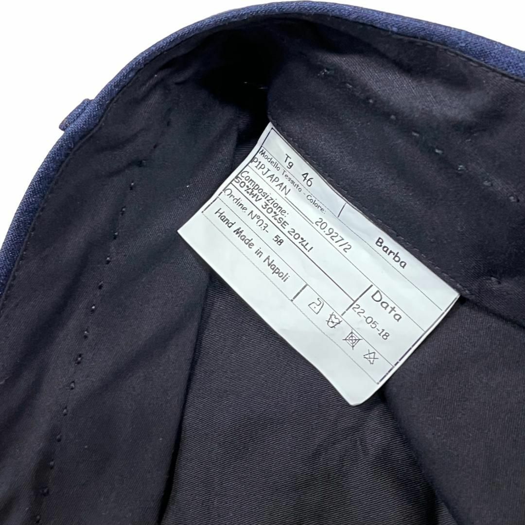 BARBA(バルバ)のBARBA バルバ スラックス 46 リネン混シルクウール インディゴ系カラー紺 メンズのパンツ(スラックス)の商品写真