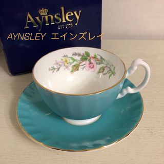 エインズレイ(Aynsley China)のエインズレイ　カップ＆ソーサー　  ターコイズ　ワイルドチューダー(グラス/カップ)