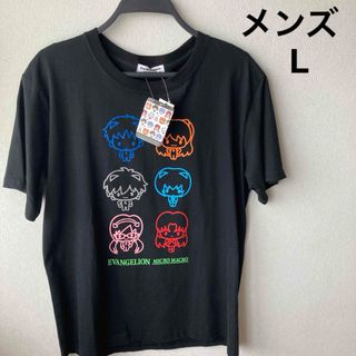 エヴァ　ミクロマクロ　tシャツ  メンズ　L ブラック(Tシャツ/カットソー(半袖/袖なし))