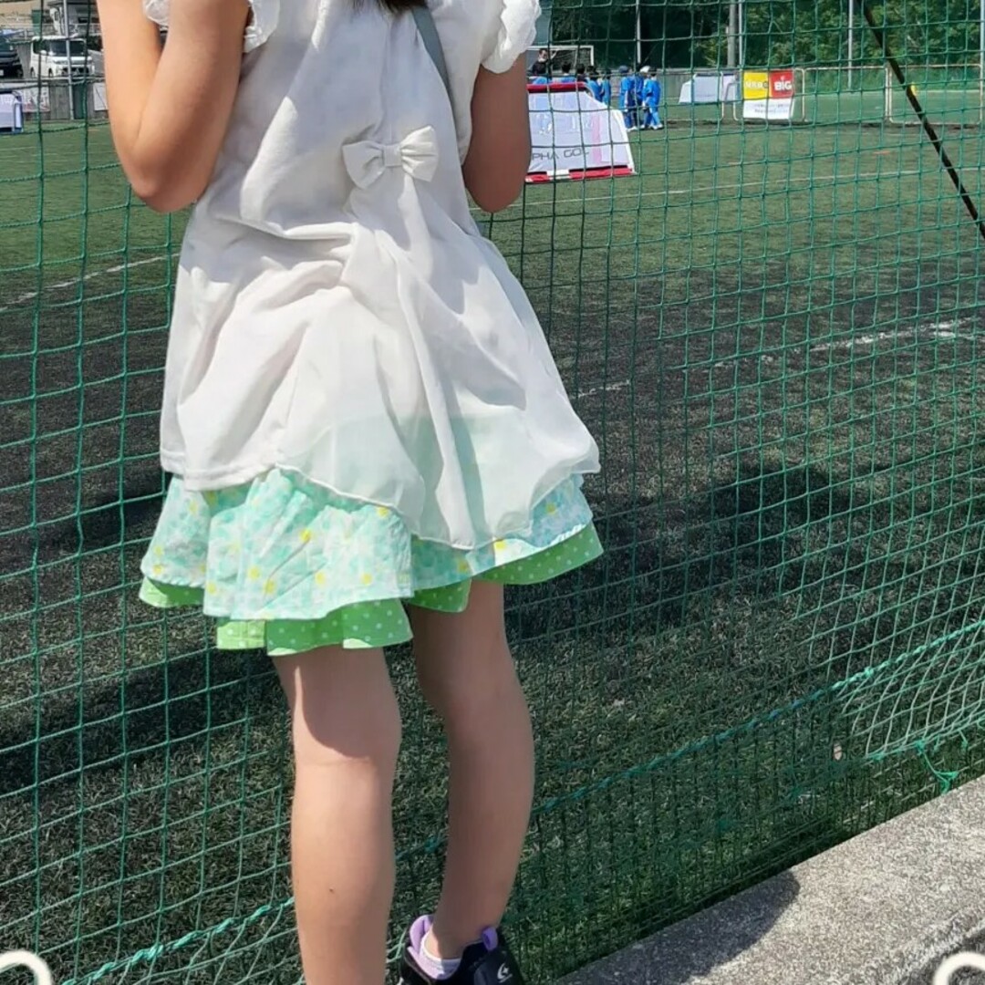 ハンドメイド キュロットスカート 130 キッズ/ベビー/マタニティのキッズ服女の子用(90cm~)(スカート)の商品写真