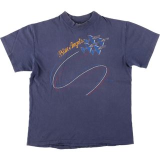 ヘインズ(Hanes)の古着 80年代 ヘインズ Hanes BLUE ANGELS ブルーエンジェルス プリントTシャツ USA製 メンズL ヴィンテージ /eaa442184(Tシャツ/カットソー(半袖/袖なし))