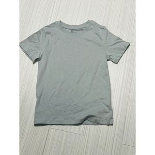 エイチアンドエム(H&M)のH&M キッズ　Tシャツ　122/128 6〜8 無地　グレー(Tシャツ/カットソー)