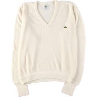 ラコステ(LACOSTE)の古着 80~90年代 ラコステ LACOSTE IZOD Vネック アクリルニットセーター USA製 メンズL ヴィンテージ /eaa399031(ニット/セーター)