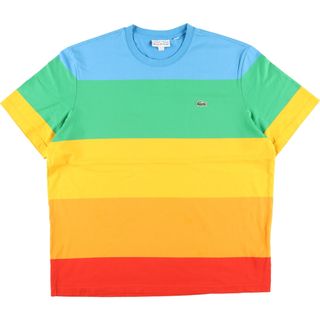 LACOSTE - 古着 ラコステ LACOSTE レインボー 半袖 ボーダーTシャツ メンズXXL /eaa431809