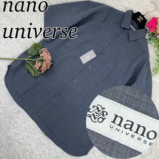 ナノユニバース(nano・universe)のナノユニバース メンズ 半袖 シャツ グレー 新品未使用 タグ付き M(シャツ)