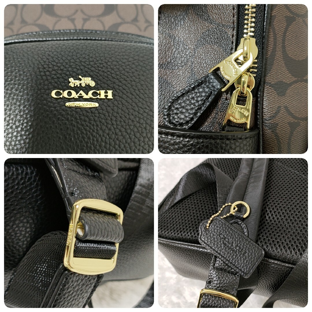 COACH(コーチ)の美品✨COACH コーチ リュック シグネチャー ブラック ブラウン バッグ レディースのバッグ(リュック/バックパック)の商品写真