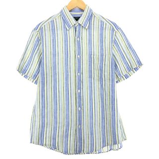 ジェイクルー(J.Crew)の古着 ジェイクルー J.Crew ストライプ柄 半袖 リネンシャツ メンズS /eaa443904(シャツ)