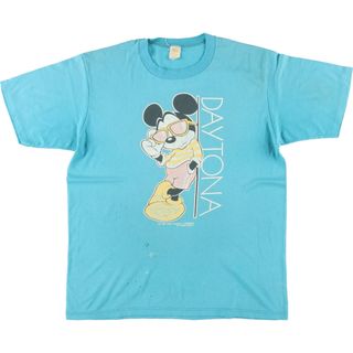 古着 80年代 VELVA SHEEN MICKEY MOUSE ミッキーマウス キャラクタープリントTシャツ USA製 メンズL ヴィンテージ /eaa442934(Tシャツ/カットソー(半袖/袖なし))