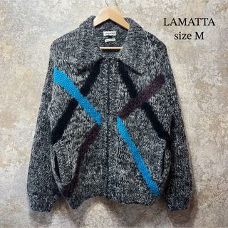 ヴィンテージ(VINTAGE)のLAMATTA ハンドニット カーディガン ヴィンテージ  ニット(ニット/セーター)