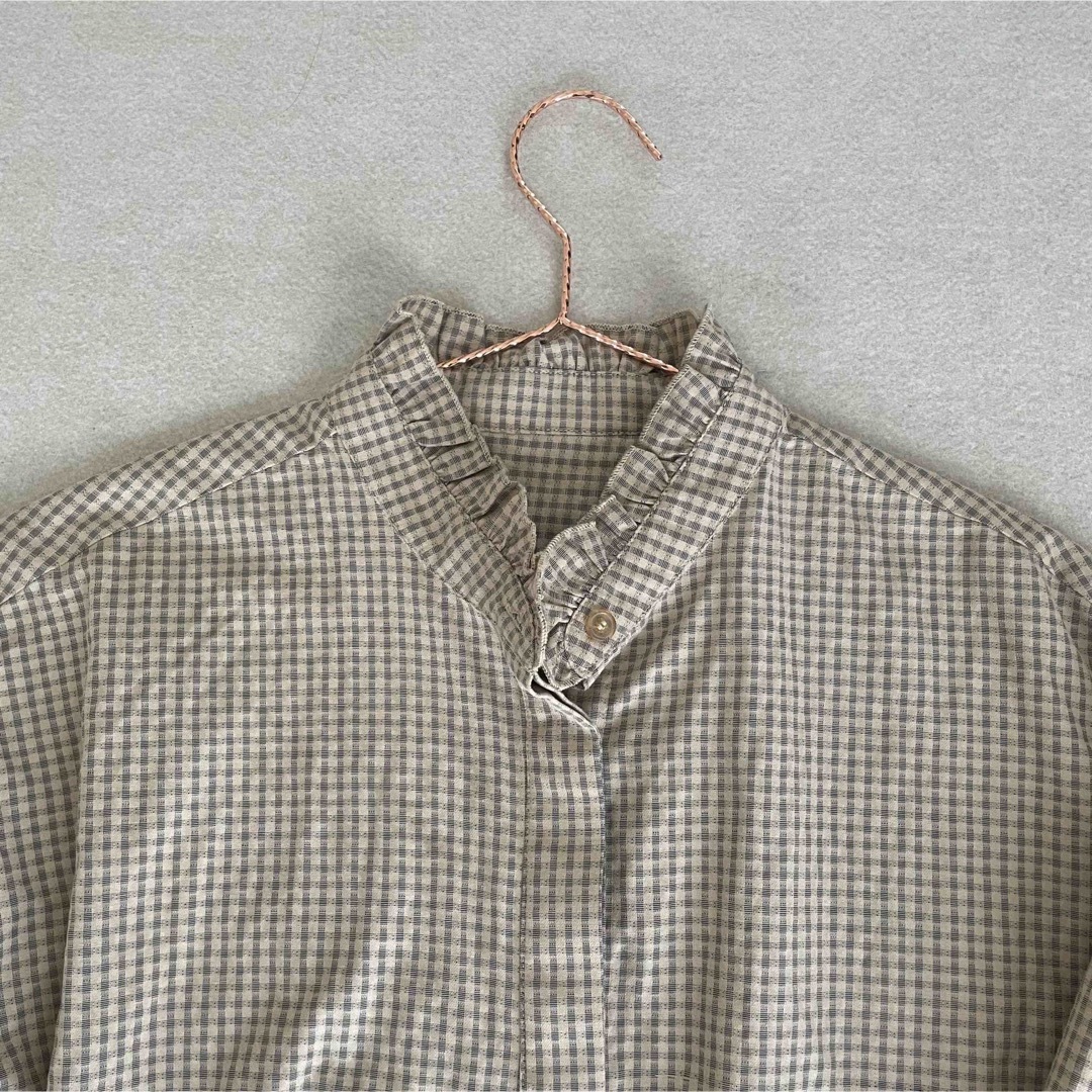 katrin tokyo フリルチェックシャツ　フリーサイズ レディースのトップス(シャツ/ブラウス(長袖/七分))の商品写真