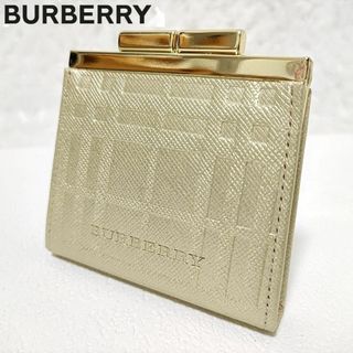 バーバリー(BURBERRY)の美品✨バーバリー エンボスチェック がま口 コインケース 小銭入れ ノバチェック(コインケース)