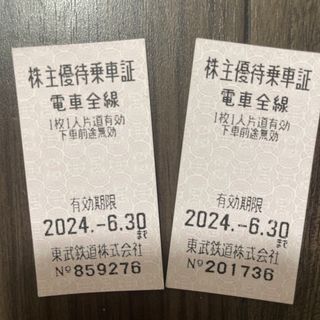 東武鉄道　株主優待　乗車券2枚(鉄道乗車券)