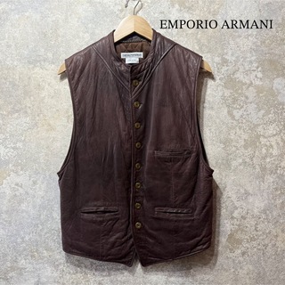 エンポリオアルマーニ(Emporio Armani)のイタリア製 EMPORIO ARMANI エンポリオアルマーニ ラムレザーベスト(ベスト)