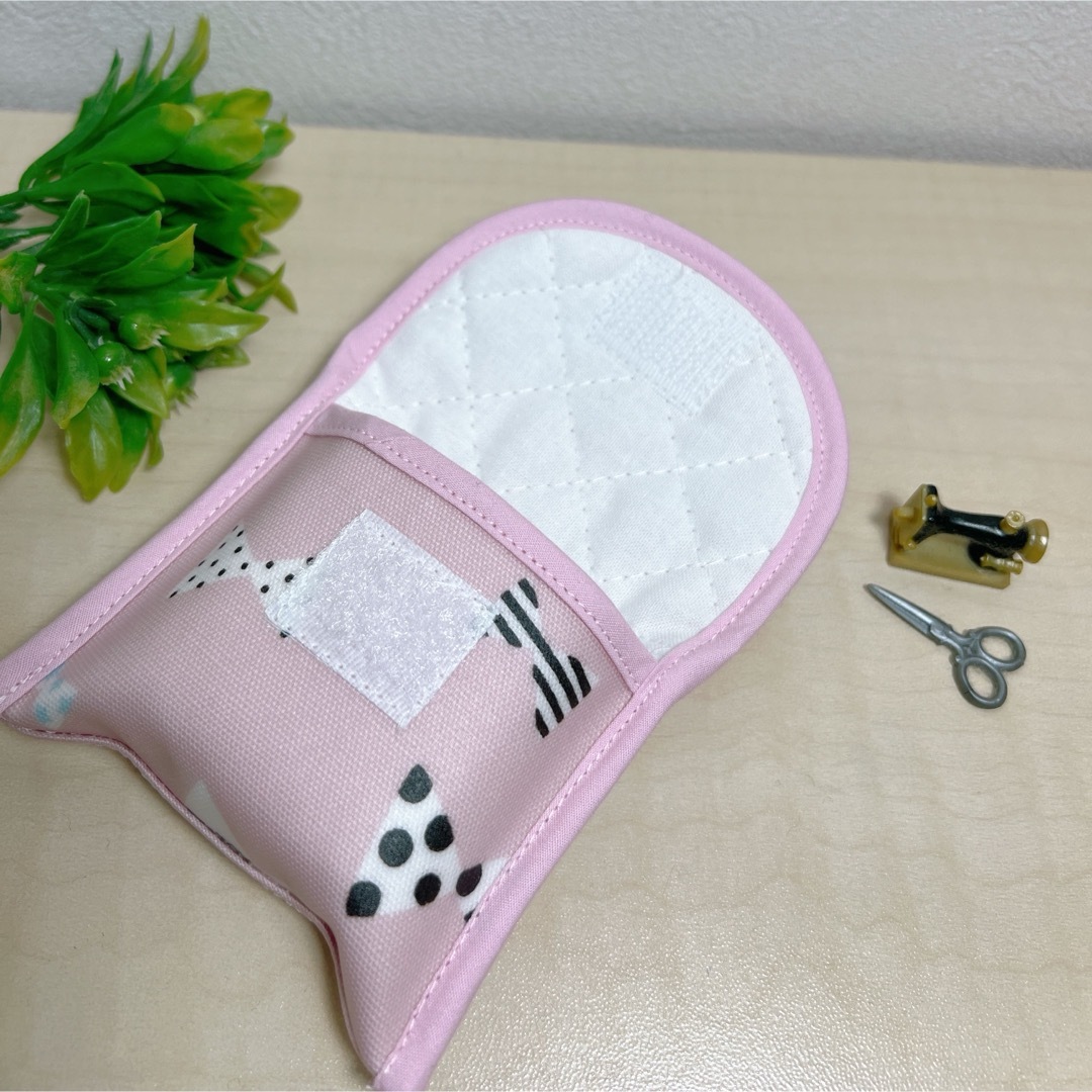 GPS BOT トーク　ケース　ラミネート×キルティング　リボン柄ピンク ハンドメイドのキッズ/ベビー(外出用品)の商品写真