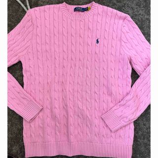 ポロラルフローレン(POLO RALPH LAUREN)のラルフローレン　ポロ　ピマコットン　ケーブル　ニット　セーター　長袖　ピンク(ニット/セーター)