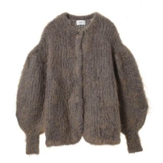 クラネ(CLANE)のCLANE SHAGGY CARDIGAN NAVY サイズ1(カーディガン)