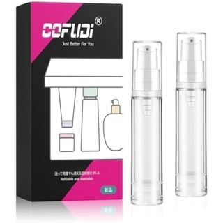 【人気商品】真空ボトル　10ml　2個入り　ポンプボトル　透明真空乳剤ボトル (旅行用品)