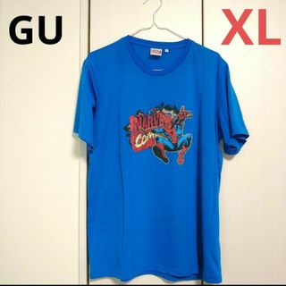 ジーユー(GU)のUSED　GU　スパイダーマン　薄手　Ｔシャツ　XL(Tシャツ/カットソー(半袖/袖なし))