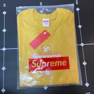 シュプリーム(Supreme)のSupreme Cross Box Logo Tee Lサイズ　イエロー(Tシャツ/カットソー(半袖/袖なし))