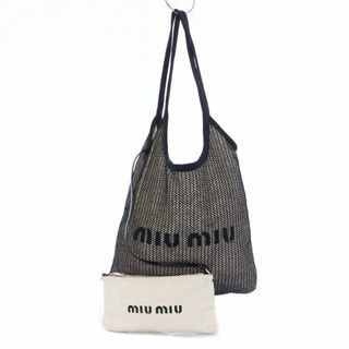 miumiu - ミュウミュウ RAFIA LOGO トートバッグ ショルダーバッグ ポーチ付き