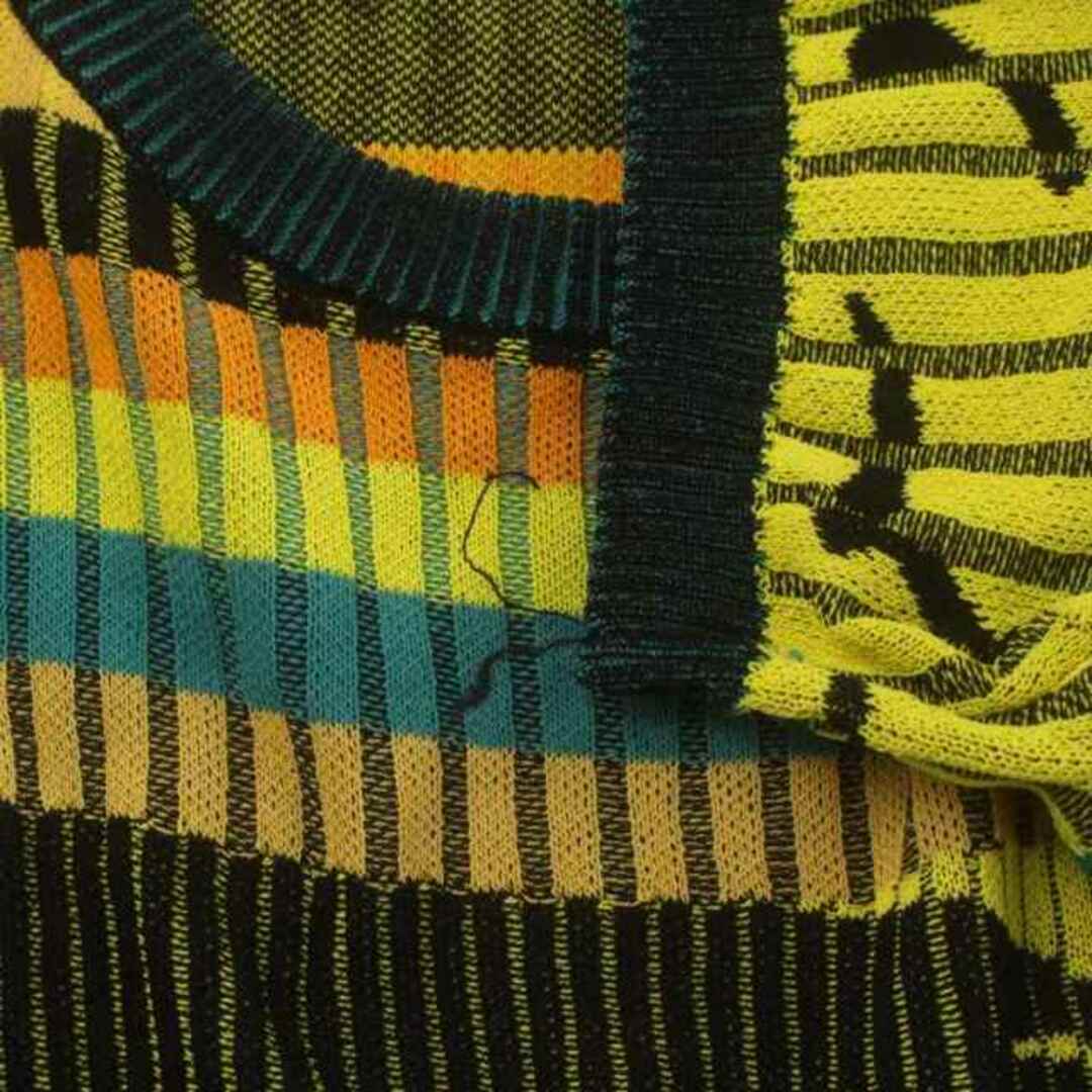 DESIGUAL(デシグアル)のデシグアル リブニット カットソー Tシャツ ボーダー 半袖 黄 レディースのトップス(カットソー(半袖/袖なし))の商品写真