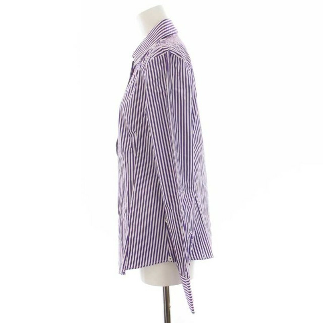 ナラカミーチェ シャツ ブラウス 長袖 ストライプ柄 比翼ボタン 紫 白 レディースのトップス(シャツ/ブラウス(長袖/七分))の商品写真