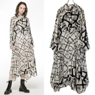 ワイズ(Y's)のY's Cu/DEFORMATION CHECK GEORGETTE DRESS(その他)