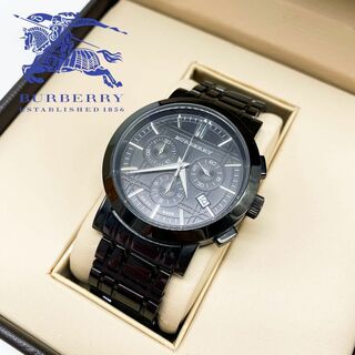 バーバリー(BURBERRY)の【超極美品】バーバリー BU1373 腕時計 クロノグラフ クォーツ ブラック(腕時計(アナログ))