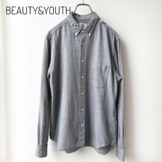 ユナイテッドアローズ(UNITED ARROWS)のビューティーアンドユース　長袖シャツ　ボタンダウン　グレー　コットン100　XL(Tシャツ/カットソー(七分/長袖))