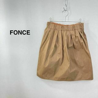 フォンセ(FONCE)のFONCE フォンセ 膝丈フレア スカート ブラウン レディース(ひざ丈スカート)